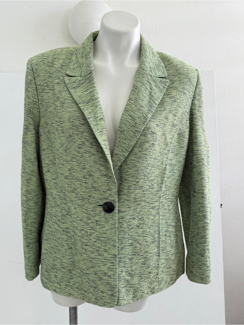 NEW Kasper Jacket SILK Blazer jacket green one Button Career Workwear PLUS SZ 18 - Picture 2 of 7